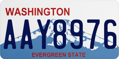 WA license plate AAY8976