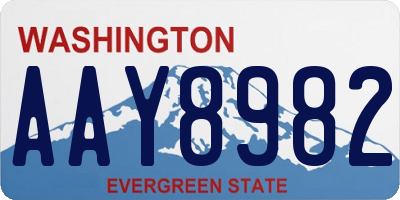 WA license plate AAY8982