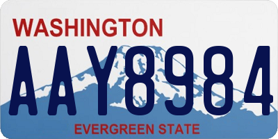 WA license plate AAY8984