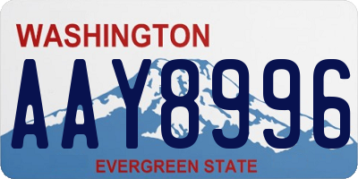 WA license plate AAY8996