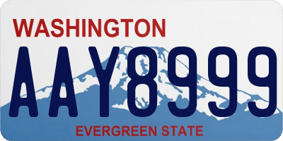 WA license plate AAY8999