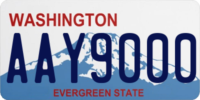 WA license plate AAY9000