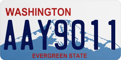 WA license plate AAY9011