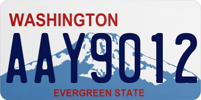 WA license plate AAY9012