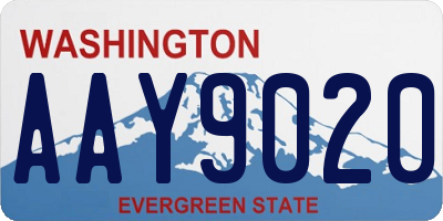 WA license plate AAY9020