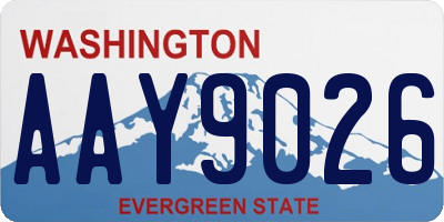 WA license plate AAY9026