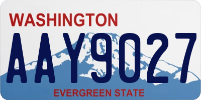 WA license plate AAY9027