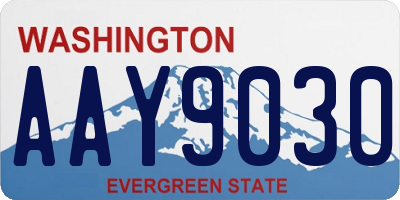 WA license plate AAY9030