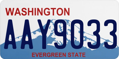 WA license plate AAY9033