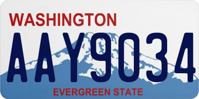 WA license plate AAY9034