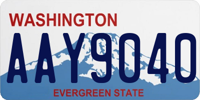 WA license plate AAY9040