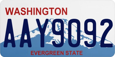 WA license plate AAY9092