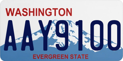 WA license plate AAY9100