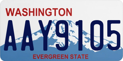 WA license plate AAY9105