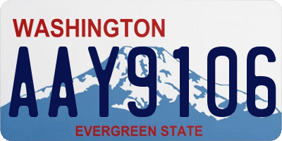 WA license plate AAY9106