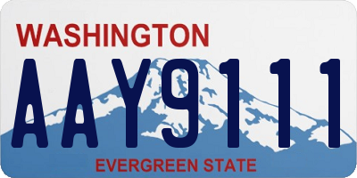 WA license plate AAY9111