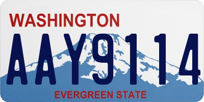 WA license plate AAY9114