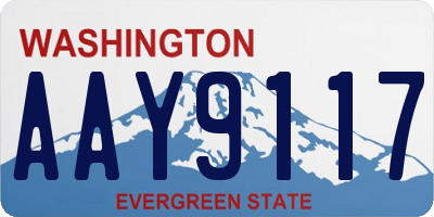 WA license plate AAY9117
