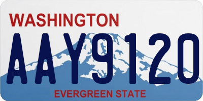 WA license plate AAY9120