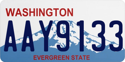 WA license plate AAY9133