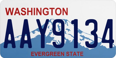WA license plate AAY9134