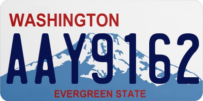 WA license plate AAY9162