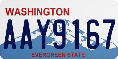 WA license plate AAY9167