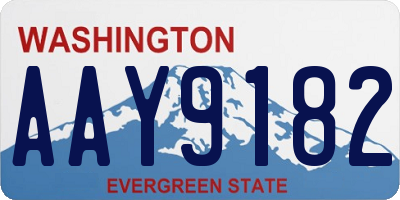 WA license plate AAY9182
