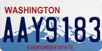 WA license plate AAY9183