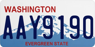WA license plate AAY9190