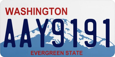 WA license plate AAY9191