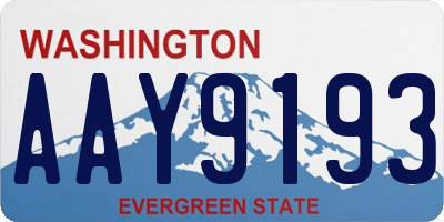 WA license plate AAY9193