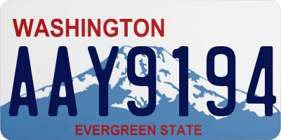 WA license plate AAY9194