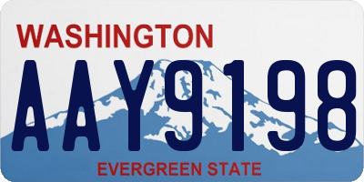 WA license plate AAY9198