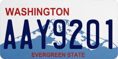 WA license plate AAY9201