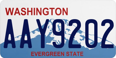 WA license plate AAY9202
