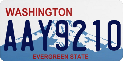 WA license plate AAY9210