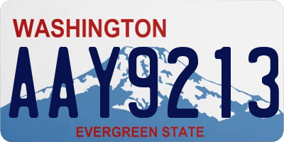 WA license plate AAY9213