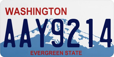 WA license plate AAY9214