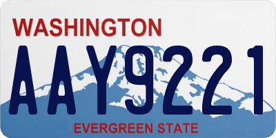 WA license plate AAY9221