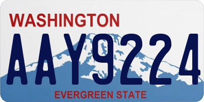 WA license plate AAY9224