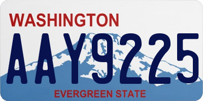 WA license plate AAY9225