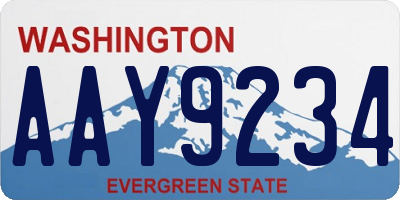 WA license plate AAY9234