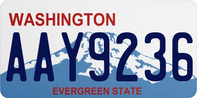 WA license plate AAY9236
