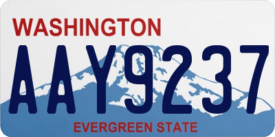 WA license plate AAY9237
