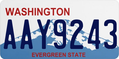 WA license plate AAY9243