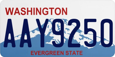 WA license plate AAY9250
