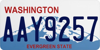 WA license plate AAY9257