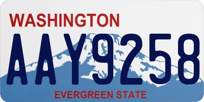 WA license plate AAY9258