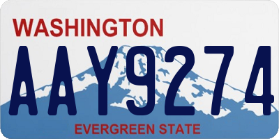 WA license plate AAY9274